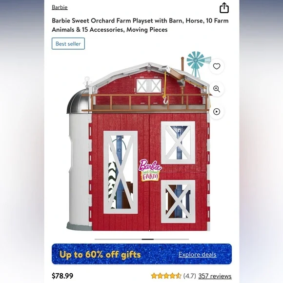 Barbie 3 story Dreams house and farm